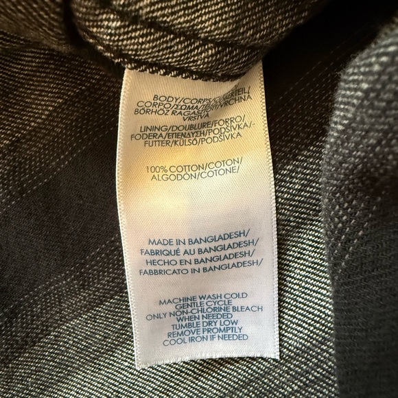 Chaps Black White Brushed Flannel Long Sleeve Button Down Shirt Size XL - Picture 5 of 7